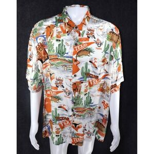 Reyn Spooner Shirt Men 2XL Orange Texas Longhorns UT Hook Em Horns Old Tag EUC